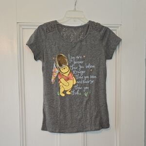 Gray Womens T-Shirt with Inspirational Print